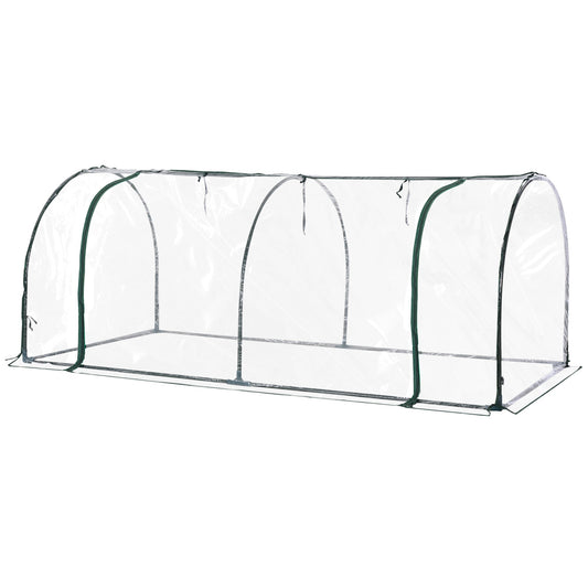 79" x 40" x 32" Transparent PVC Mini Tunnel Greenhouse Garden Green Grow Shed Portable Plant Flower Warm House Steel Frame Zipped Doors - Gallery Canada