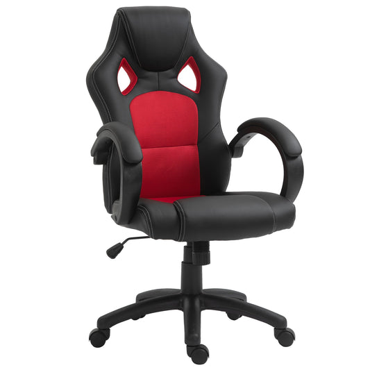 Racing Gaming Chair High Back Office Chair Computer Desk Gamer Chair with Swivel Wheels, Padded Headrest, Tilt Function, Red - Gallery Canada