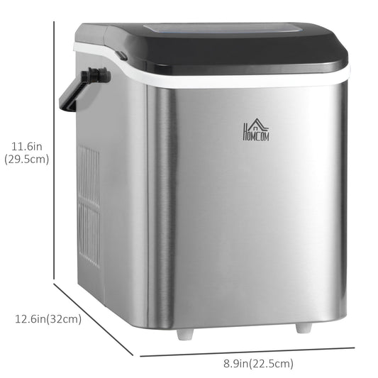 Portable Ice Makers Countertop, Self Cleaning Ice Machine with Ice Scoop and Basket, 9 Ice Cubes Ready in 6 Mins, 26lbs/24Hrs, 2 Sizes of Bullet Ice for Home Office, Black - Gallery Canada