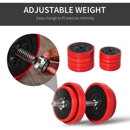 44lbs 2-In-1 Dumbbell &; Barbell Adjustable Set Strength Muscle Exercise Fitness Plate Bar Clamp Rod Home Gym Sports Area at Gallery Canada