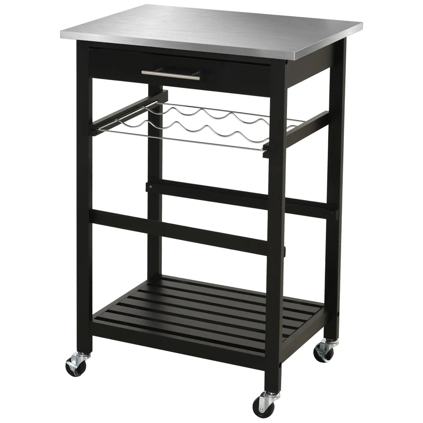 Portable Stainless Steel Kitchen Cart, 3-Tier with Storage Drawer Kitchen Islands & Kitchen Carts at Gallery Canada