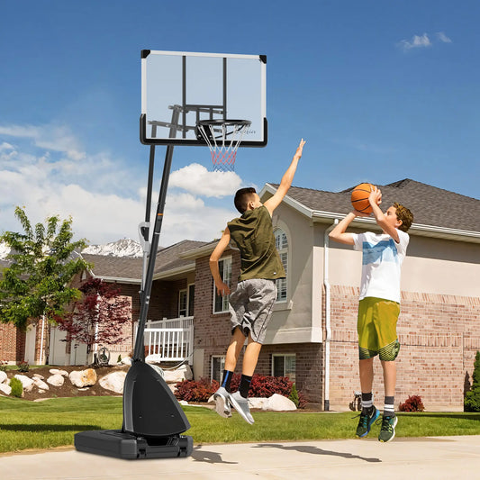 Portable Basketball Hoop, 5-10ft, 44" Shatterproof Backboard, Wheels Basketball Black at Gallery Canada
