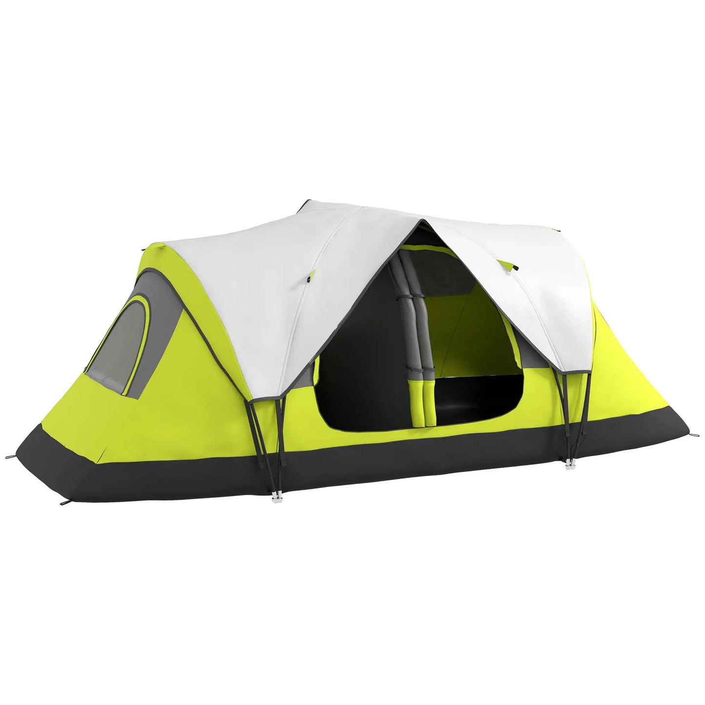 6-8 Man Camping Tent, 2000mm Waterproof Rainfly, Carry Bag, Green Camping Tents at Gallery Canada