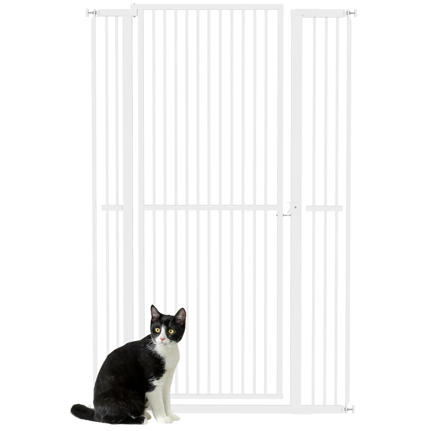 59" Extra Tall Cat Gate, 30"-41" with Extensions, White Pet Gates at Gallery Canada