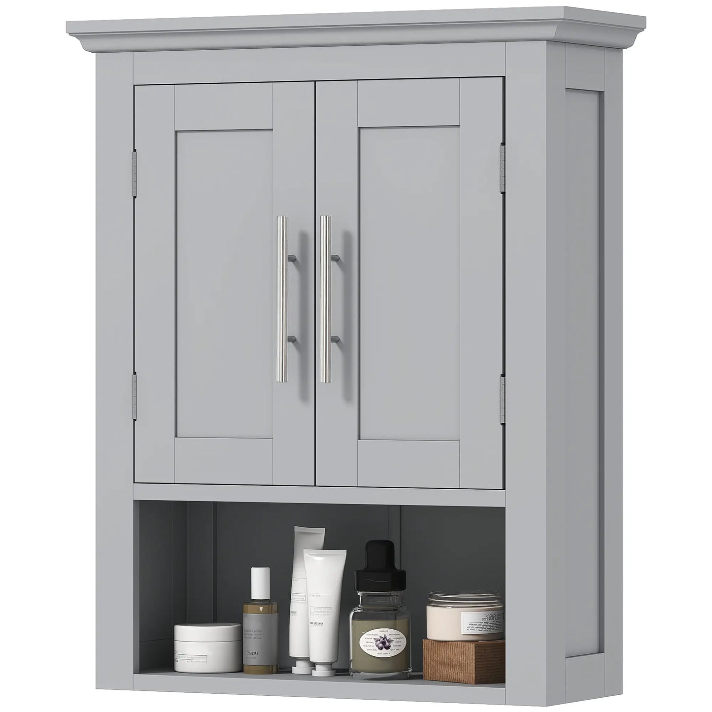 Bathroom Wall Cabinet, Medicine Storage with Shelf, Grey Wall Mounted Cabinets at Gallery Canada