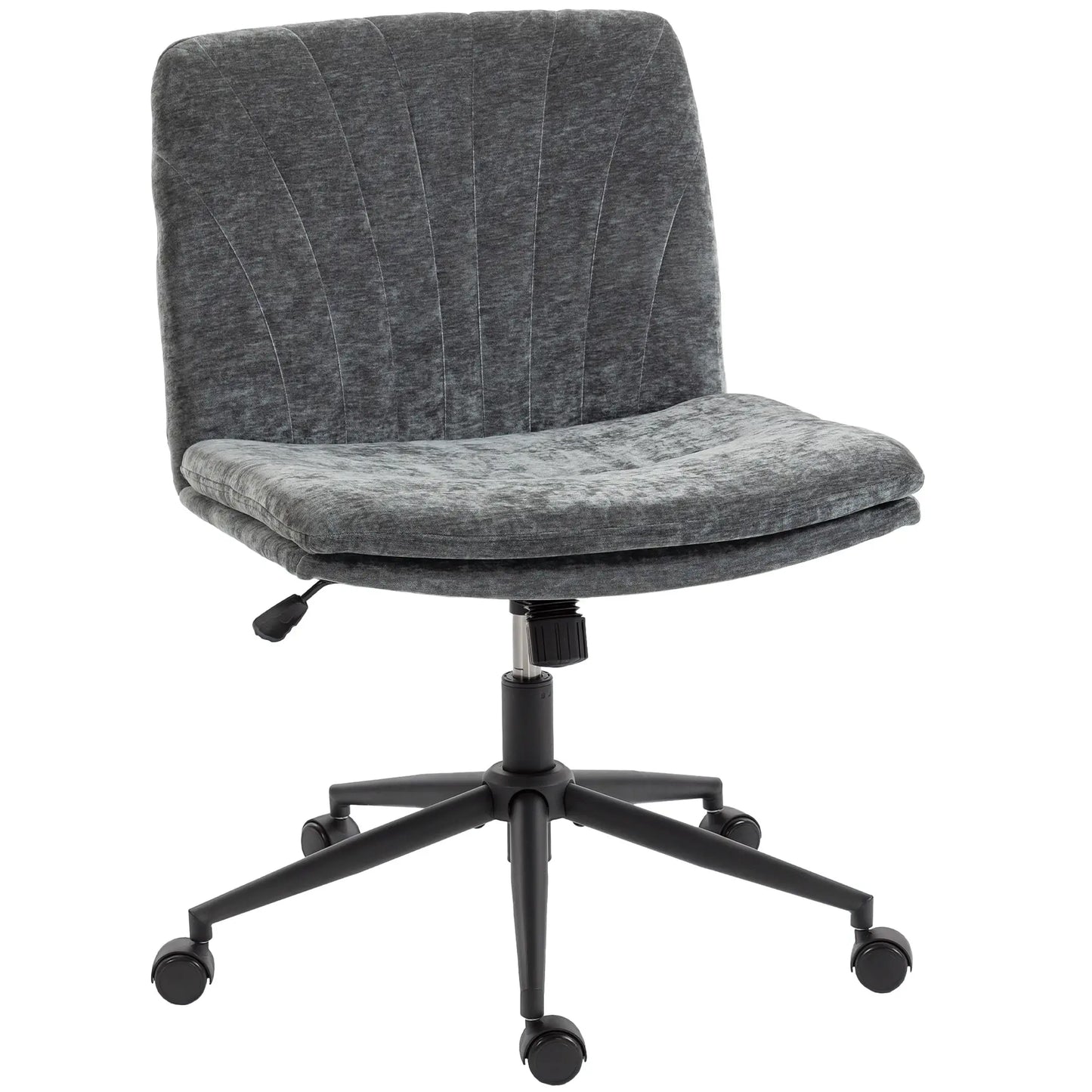 Criss Cross Chair with Wheels, Wide Office Chair, Adjustable Height, Tilting, Grey Task Chairs at Gallery Canada