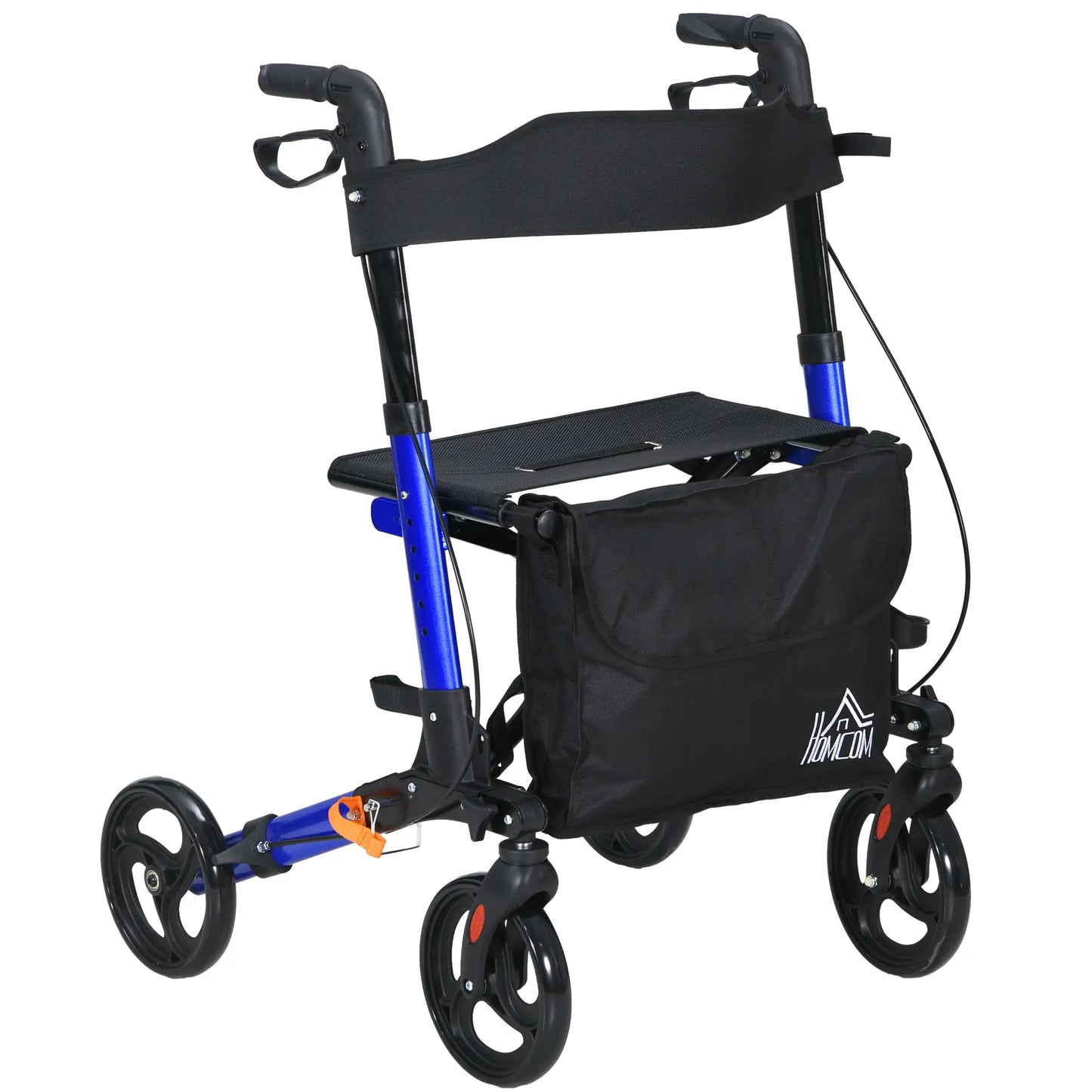 Senior Rollator with Seat, Back, Cane Holder, Adjustable Handle, Blue Knee Walker & Wheelchair Ramps at Gallery Canada