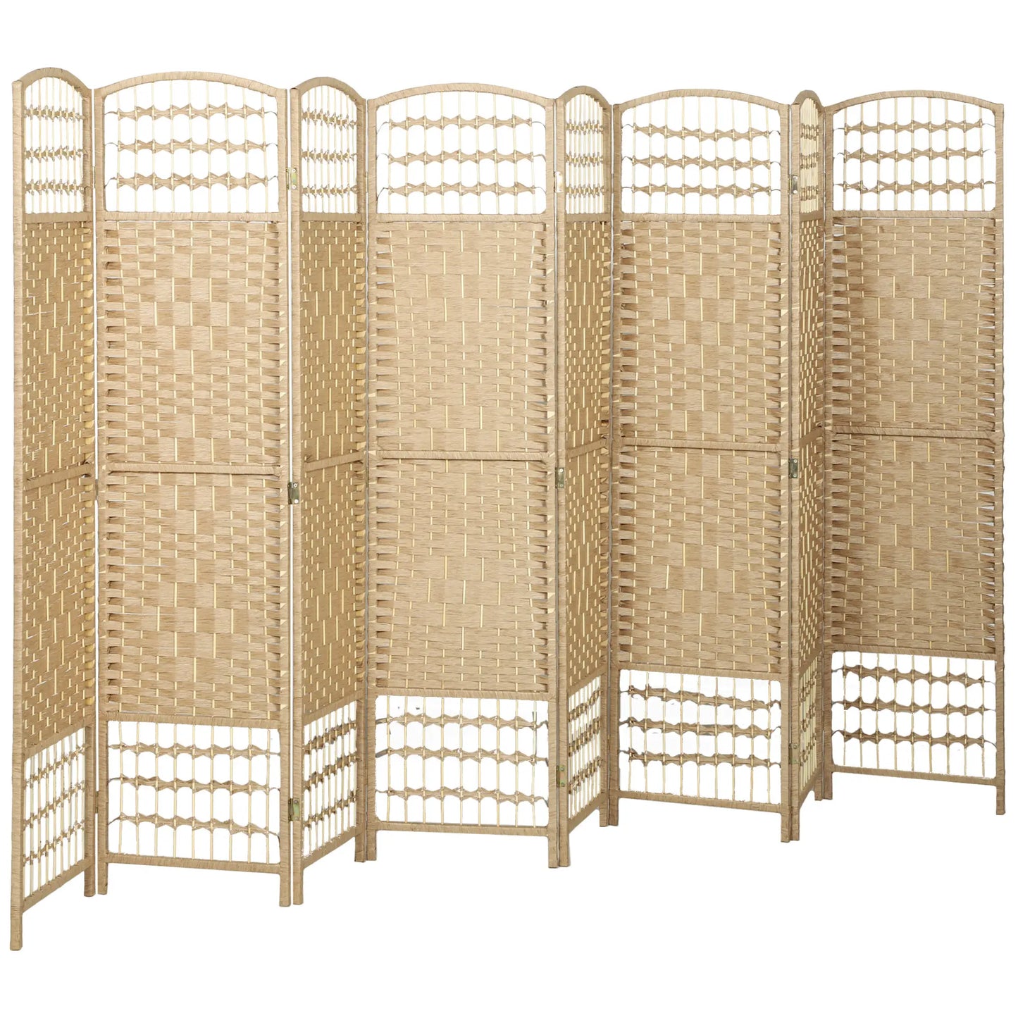 8 Panel Folding Room Divider, Portable Privacy Screen, Natural Room Dividers at Gallery Canada