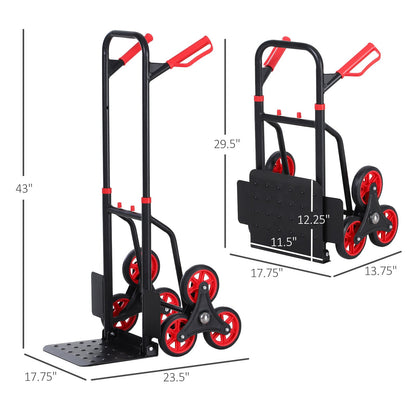 6-Wheels Stair Climber Trolley Cart Hand Truck and Dolly Foldable Steel Load Cart, 264lbs Capacity at Gallery Canada