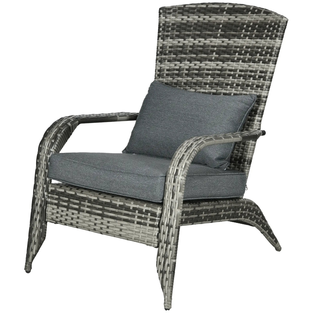 Outdoor PE Rattan Fire Pit Chair with Cushions, Grey Patio Chairs at Gallery Canada