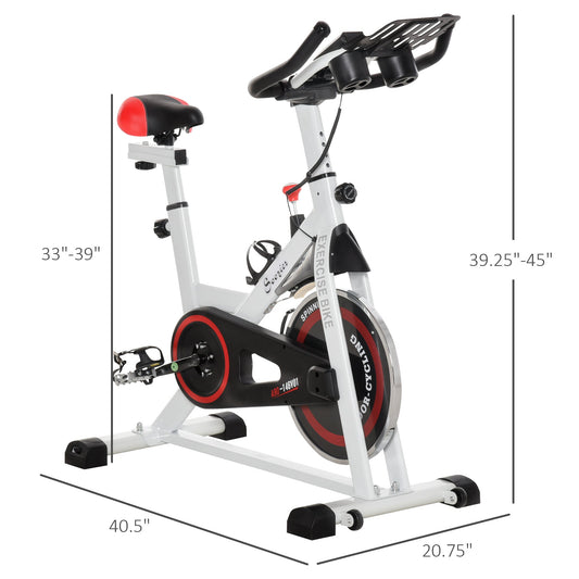 Adjustable Upright Stationary Exercise Bike Aerobic Training Indoor Cycling Cardio Workout Fitness Racing Machine for Home w/ Adjustable Resistance Flywheel, Bottle Holder - Gallery Canada