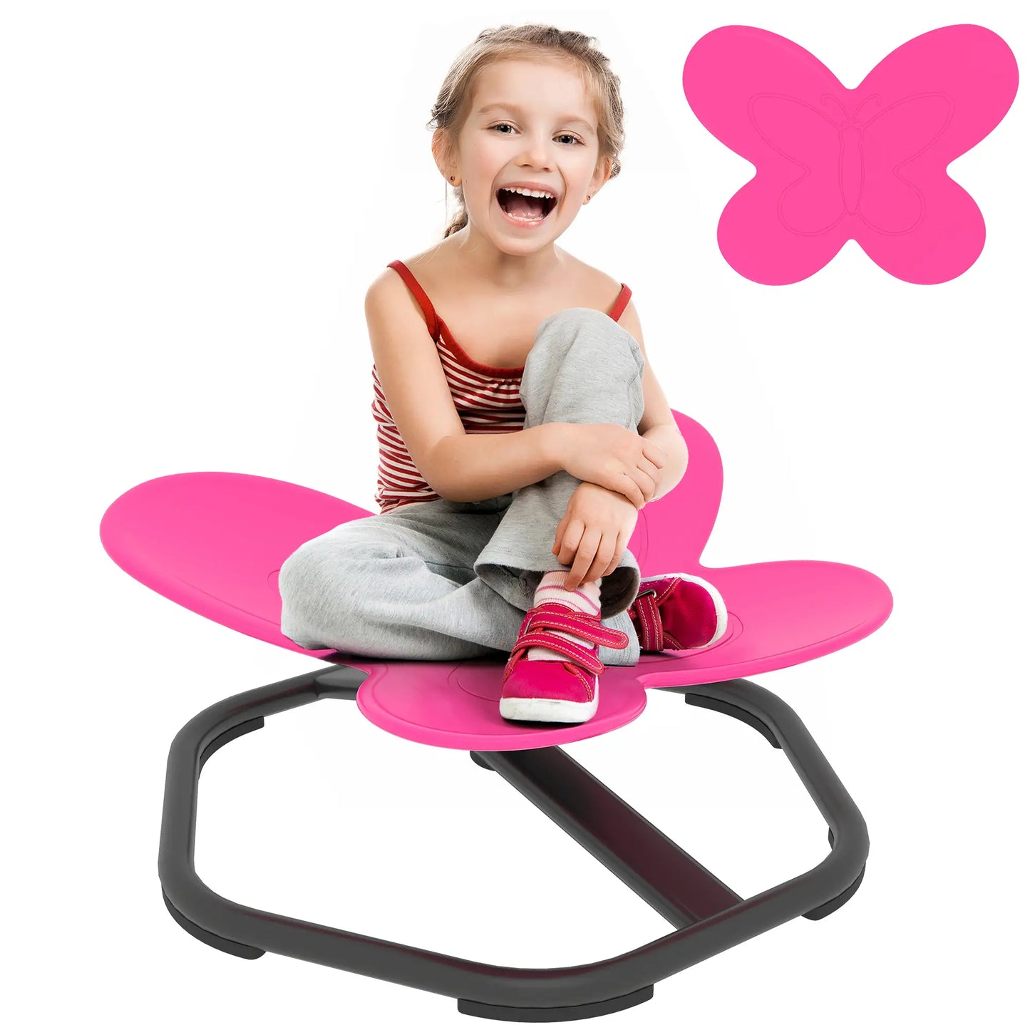 Butterfly Kids Swivel Chair, Non-Slip Sensory Chair, Pink Kids Chairs & Seating at Gallery Canada