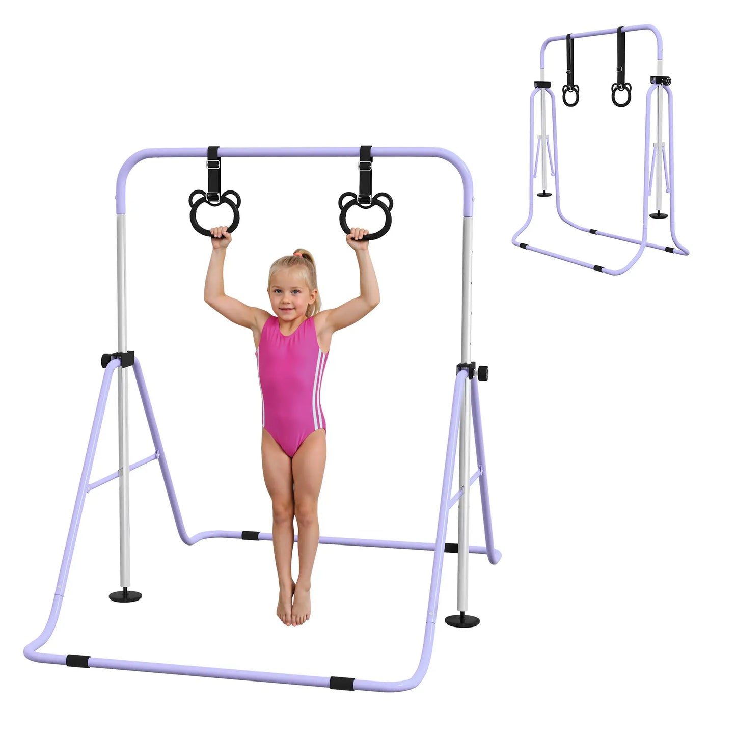 Kids Gymnastics Bar, Adjustable Height, Non-Slip Rings, Purple Kids Gym & Playmats at Gallery Canada