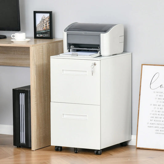 Vertical File Cabinet, Adjustable Partition, A4 Letter Size, Lockable, White Office Cabinets & Cupboards White at Gallery Canada