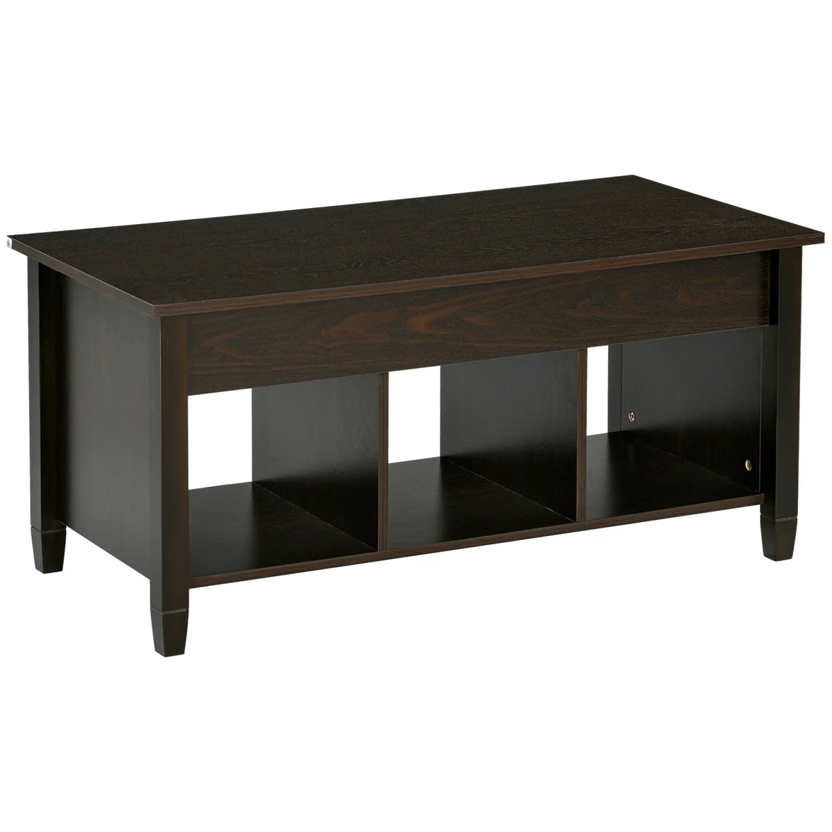 Lift Top Coffee Table, Hidden Storage, 3 Shelves, Espresso Coffee Tables at Gallery Canada