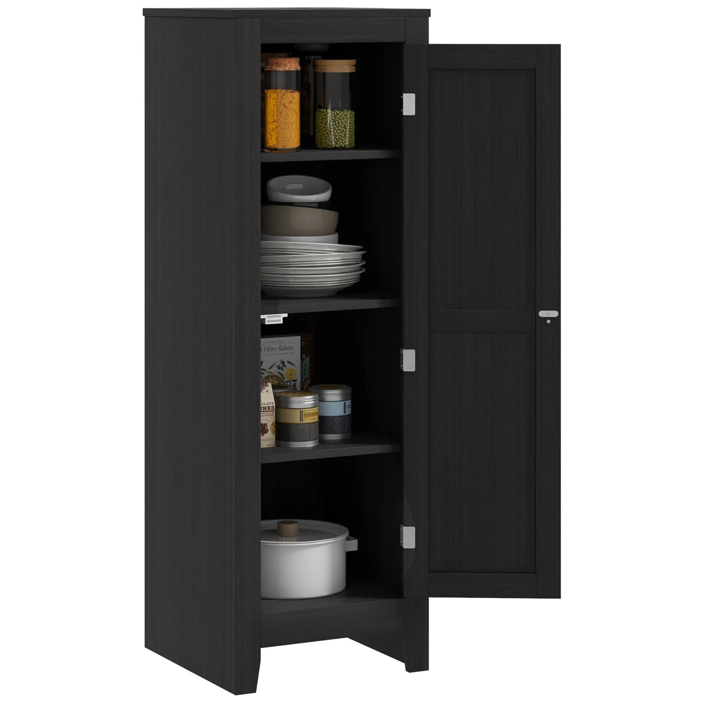 Adjustable Shelf Kitchen Pantry Storage Cabinet, Black Kitchen Pantry Cabinets at Gallery Canada