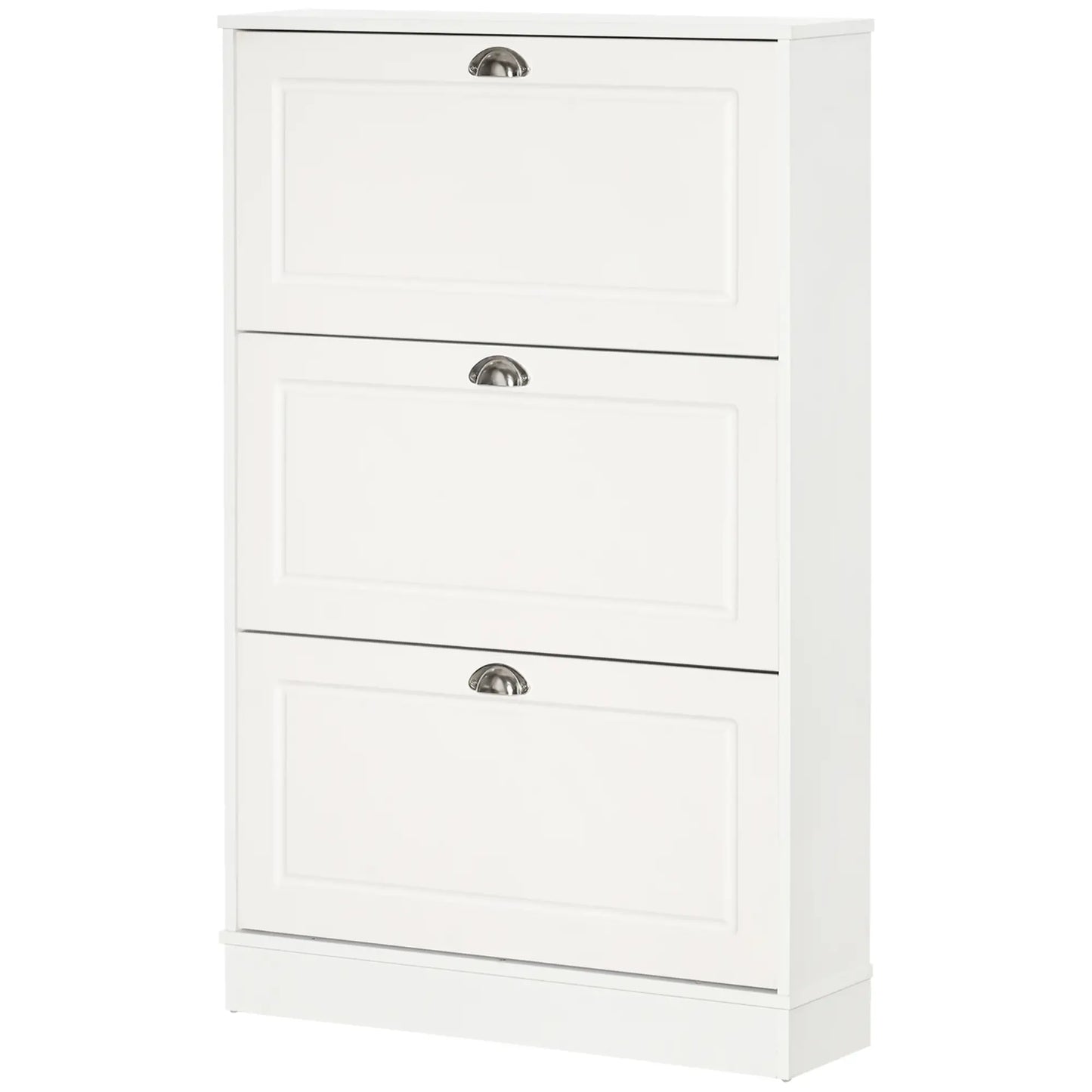 Shoe Cabinet, 3 Flip Drawers, Narrow, Holds 12 Pairs, White Shoe Storage Cabinets & Racks at Gallery Canada