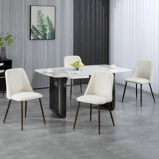 Upholstered Dining Chairs Set of 4, Velvet Accent Chair, Cream White Bar Stools Cream at Gallery Canada
