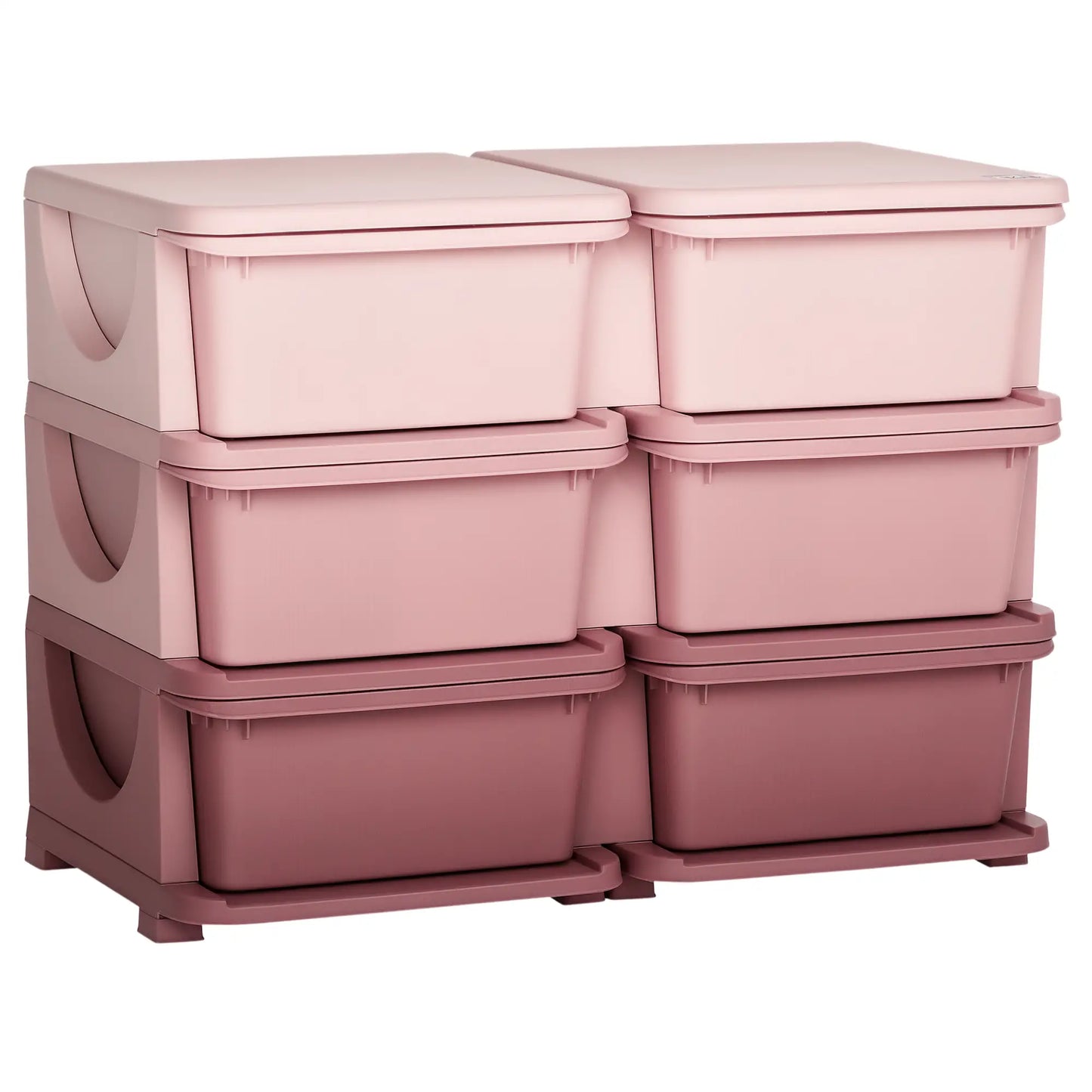 3 Tier Toy Organizer, 6 Plastic Drawers, Pink Baby & Kids Storage at Gallery Canada