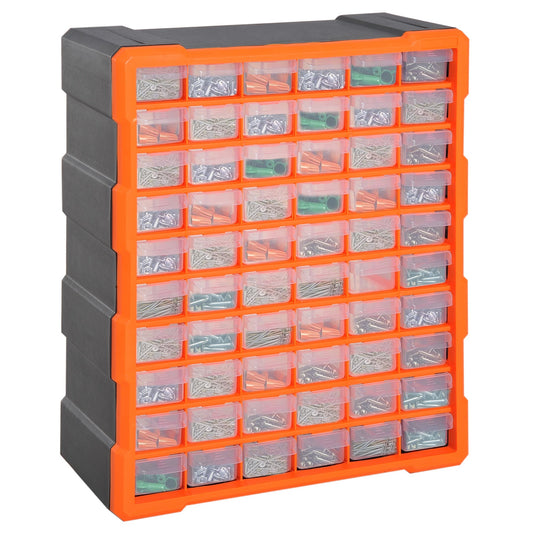 60 Drawers Parts Organizer Desktop or Wall Mount Storage Cabinet Container for Hardware, Parts, Crafts, Beads, or Tools, Orange - Gallery Canada