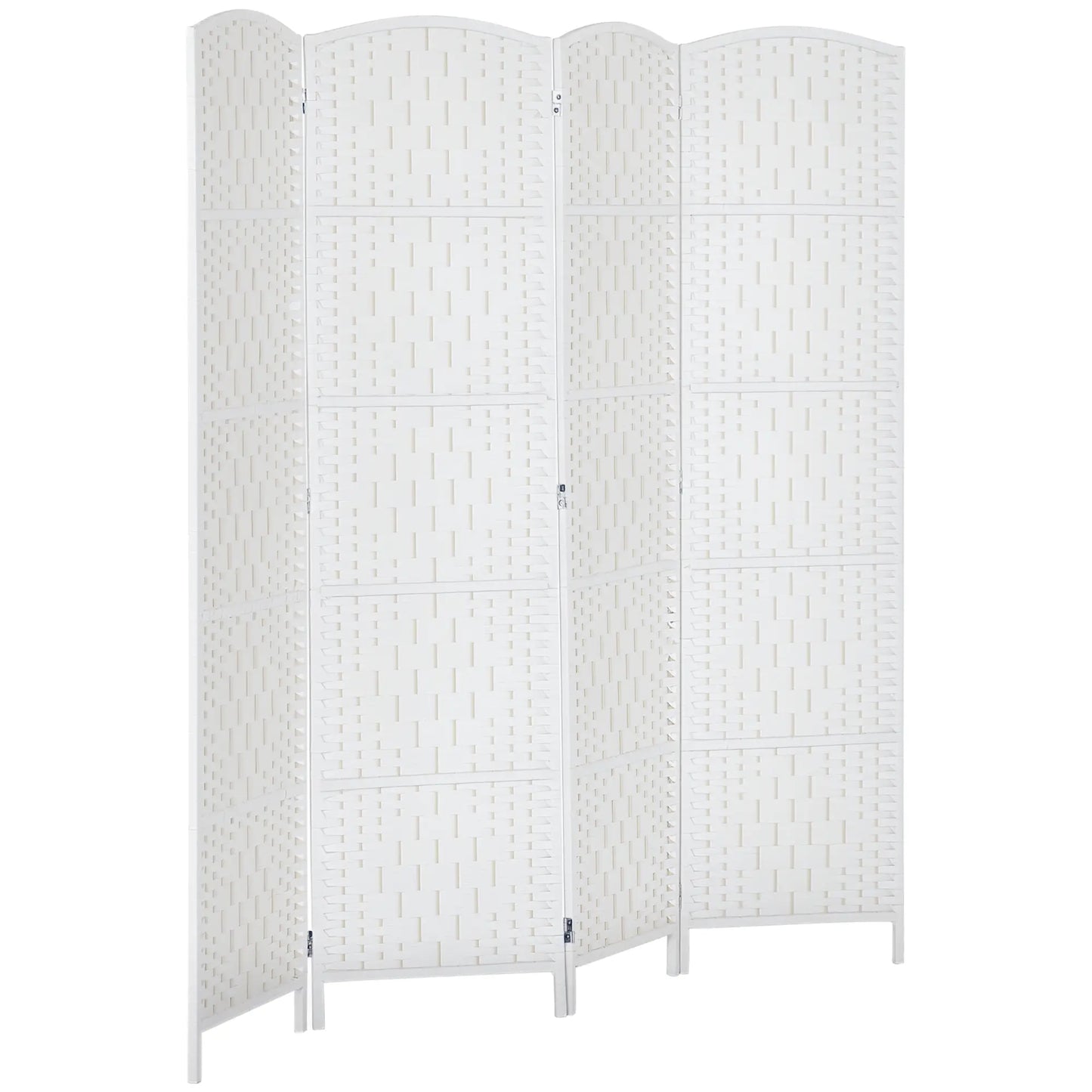 6ft 4-Panel Folding Room Divider, Wooden Frame, White Room Dividers at Gallery Canada