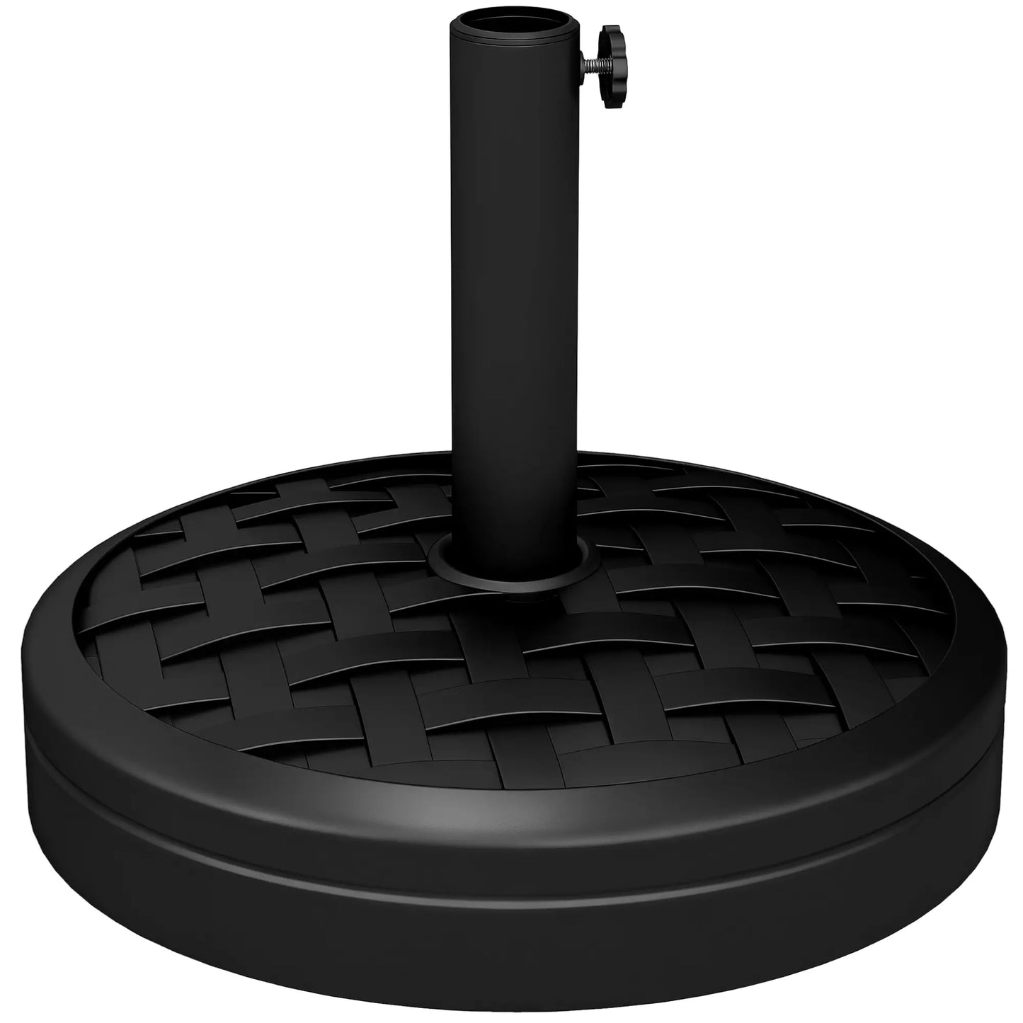 40lbs. Concrete Umbrella Base, Rattan Effect, Heavy Duty, Black Umbrella Bases at Gallery Canada