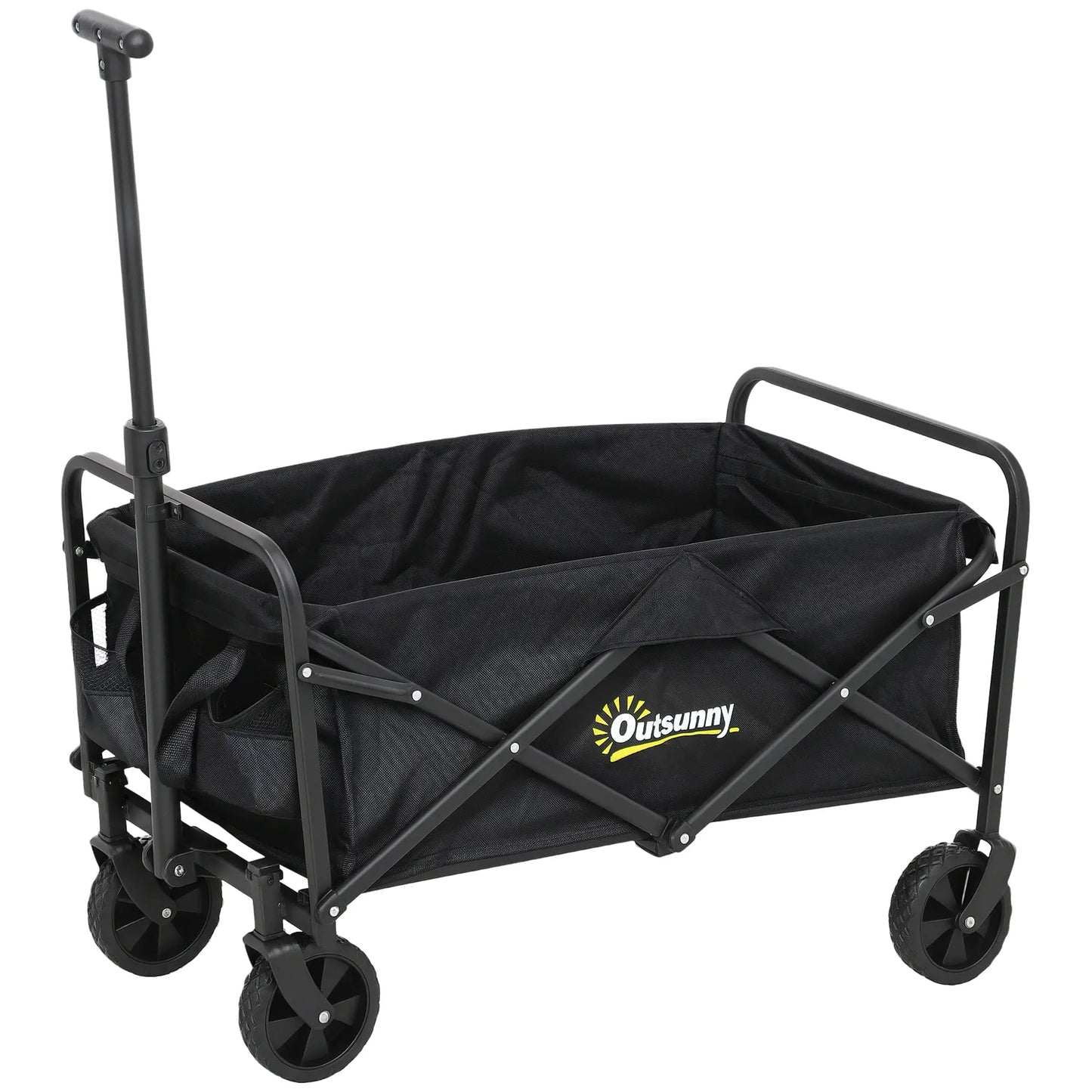 Collapsible Folding Garden Cart, Heavy Duty, Universal Wheels, Adjustable Handle, Black Folding Garden Carts at Gallery Canada