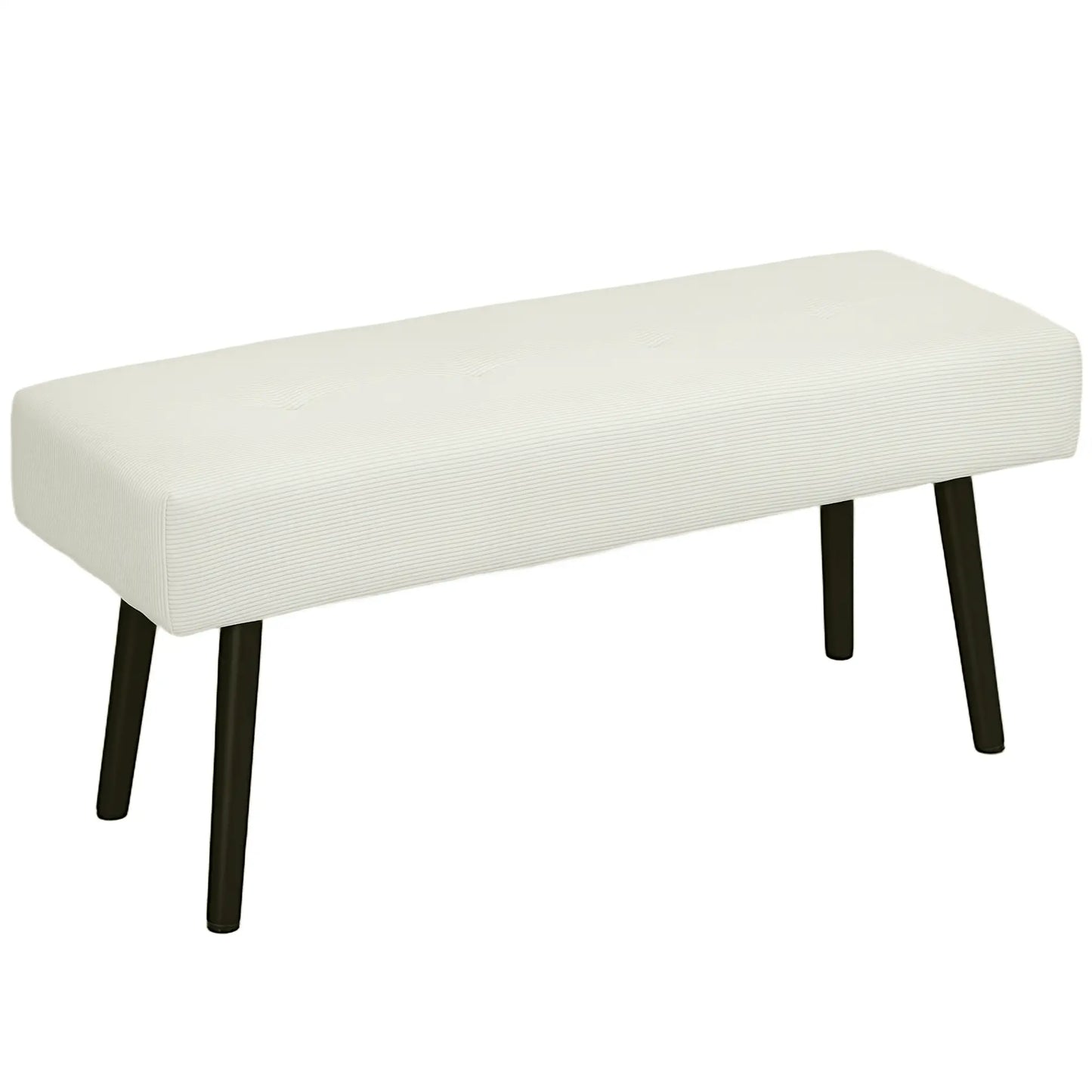 39" Upholstered Ottoman Bench, Corduroy, Cream White Storage Ottomans & Benches at Gallery Canada