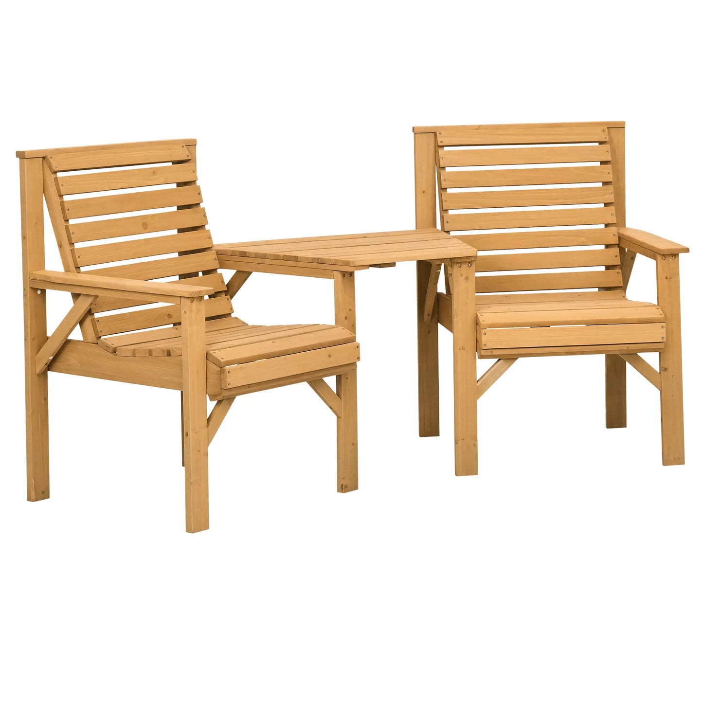 3Pcs Outdoor Bench Set, Backyard, Balcony, Light Brown Outdoor Benches at Gallery Canada