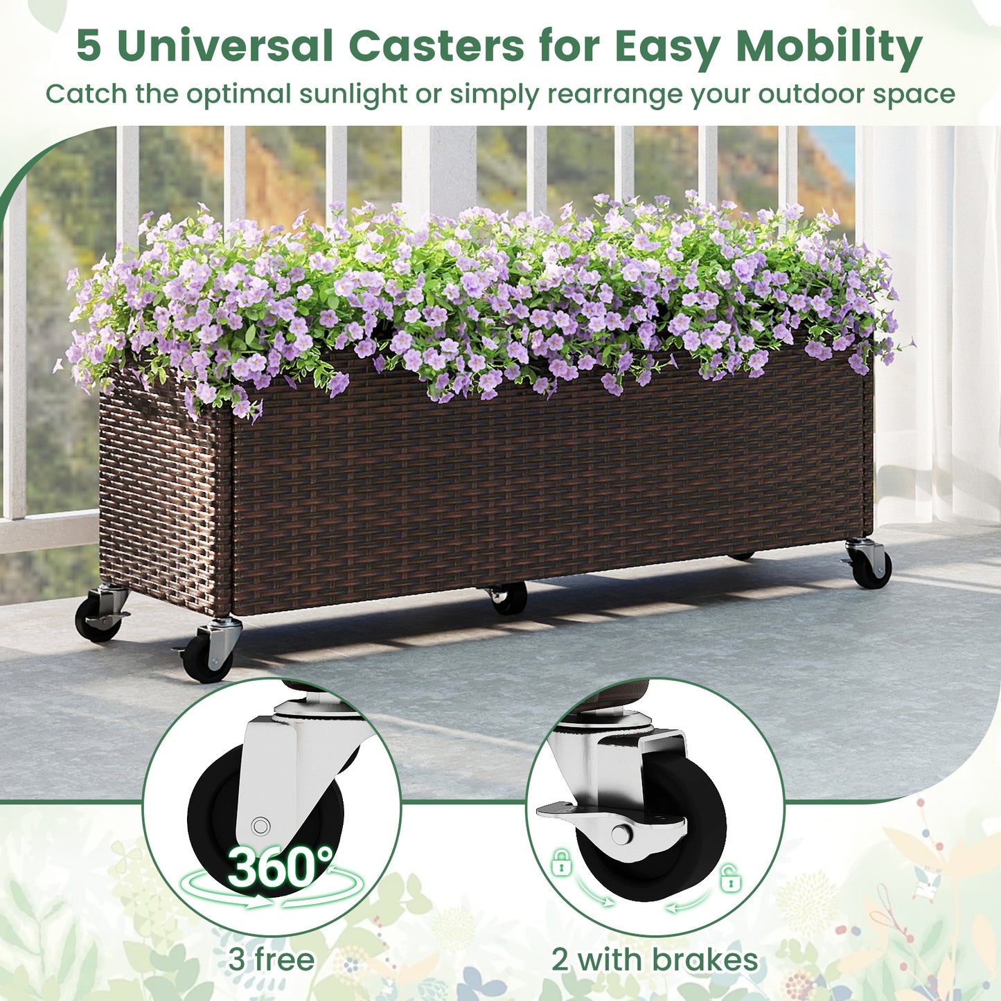 Raised Garden Bed, Patio Planter Box With Wheels And Liner Raised Garden Beds at Gallery Canada