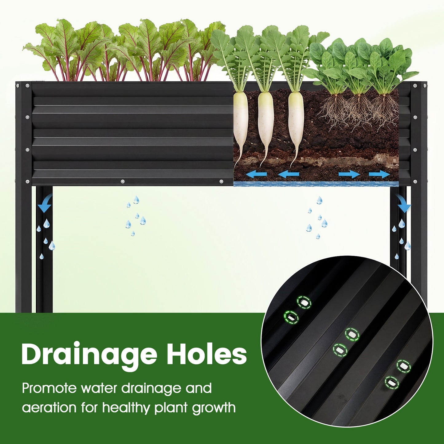 Large Raised Garden Bed Set, 2 Metal Elevated Planter Boxes, Black Raised Garden Beds at Gallery Canada