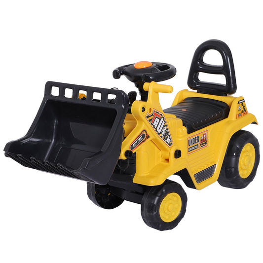 Ride-On Toy Bulldozer with Bucket Horn Steering Wheel Storage Toddlers for 3 years old, Yellow - Gallery Canada