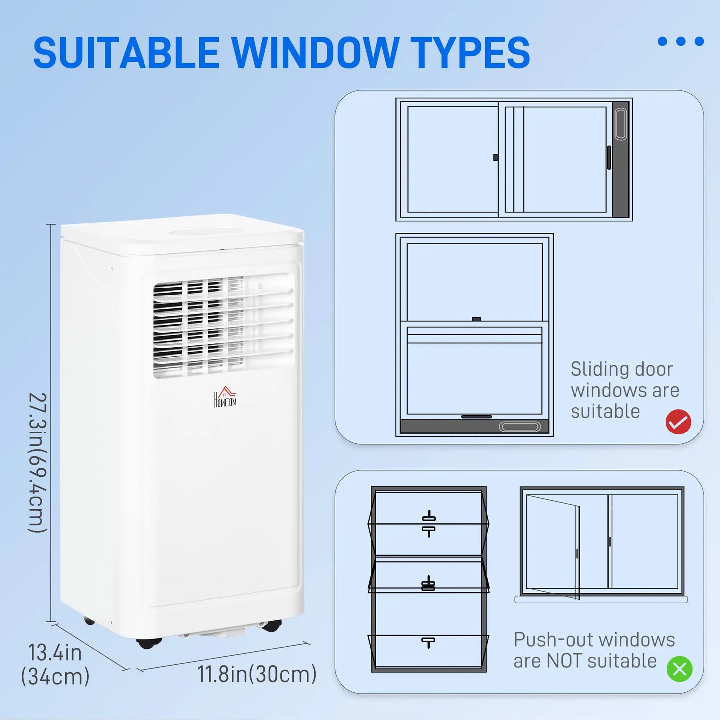 8000 BTU Portable Air Conditioner, 344 Sq. Ft., White Air Conditioner at Gallery Canada