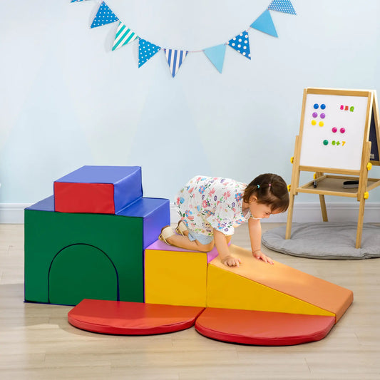 7-Piece Soft Play Foam Climbing Blocks for Toddlers, Kids Educational Toys, Multicolored Baby Gym & Playmats Multi Colour at Gallery Canada