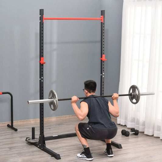 Support réglable pour barre de musculation, Stand de squat, Entraînement de force, Gym à domicile, Noir