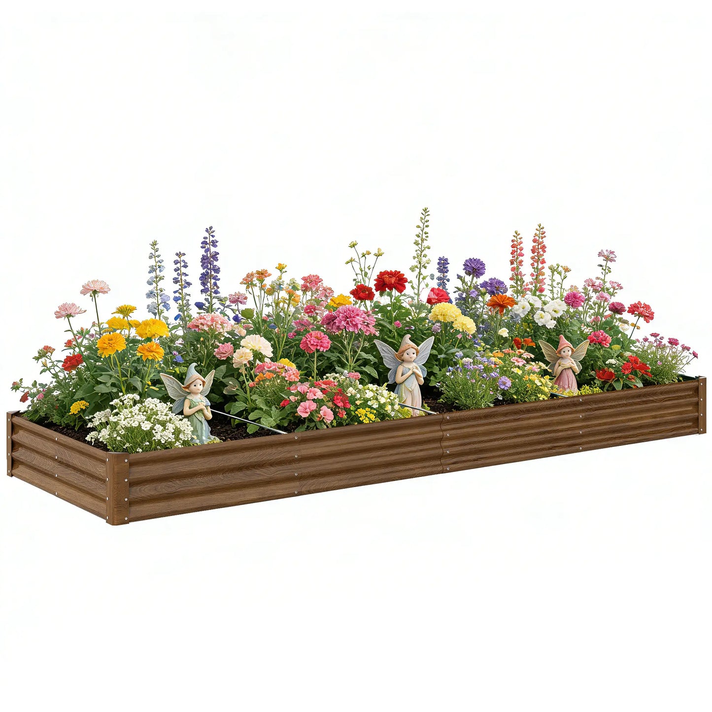 12 x 4 x 1ft Galvanized Raised Garden Bed, Distressed Brown Galvanized Planter Boxes at Gallery Canada