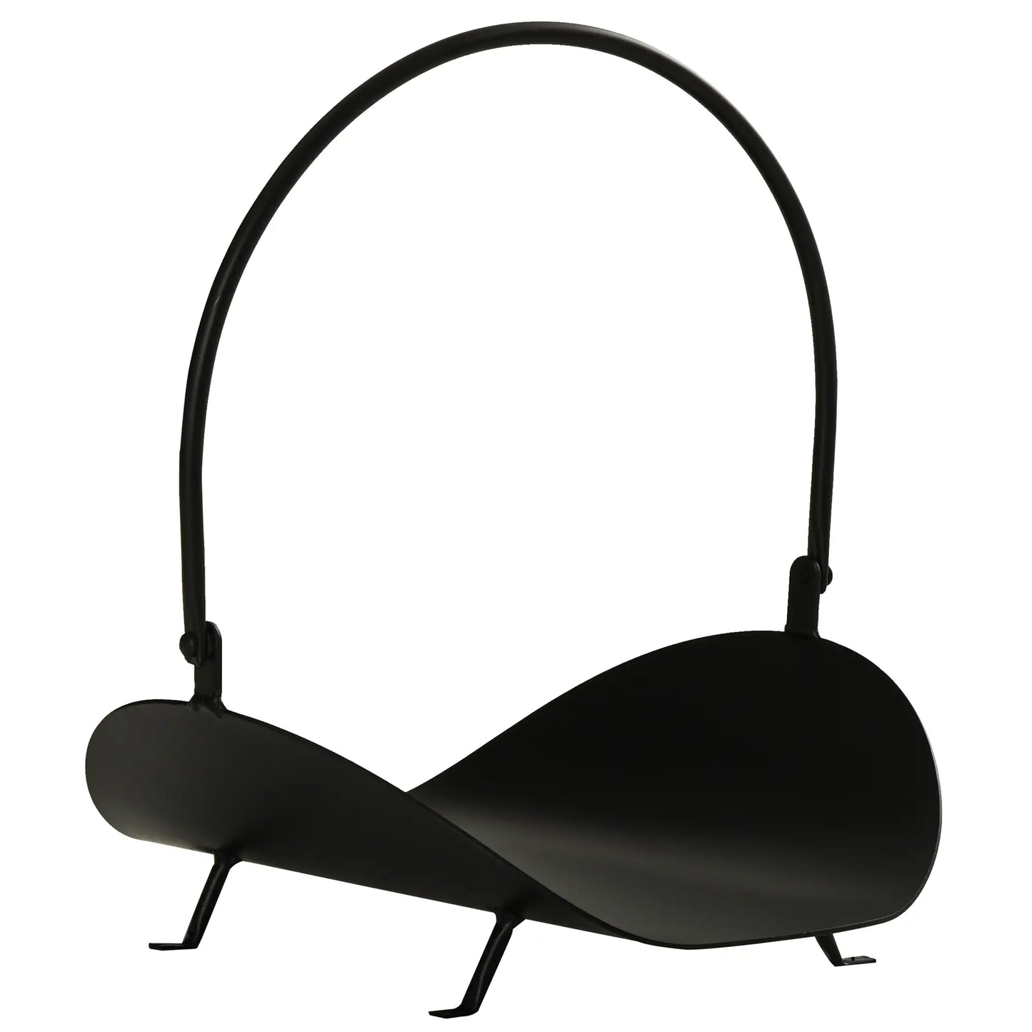 16" Firewood Log Rack, Curved Fireplace Holder, Black Firewood Racks at Gallery Canada