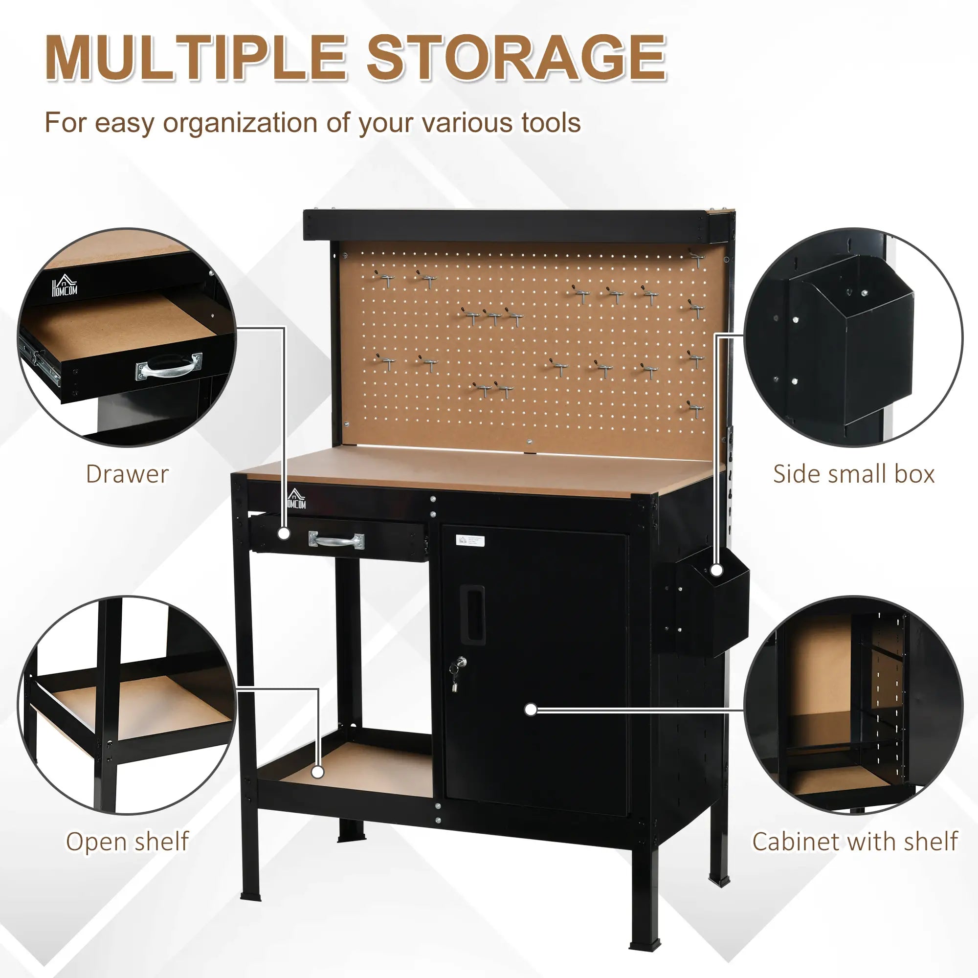 Multipurpose Garage Workbench, Storage Drawer, Peg Board, Lockable Cabinet Office Desks & Work Stations at Gallery Canada