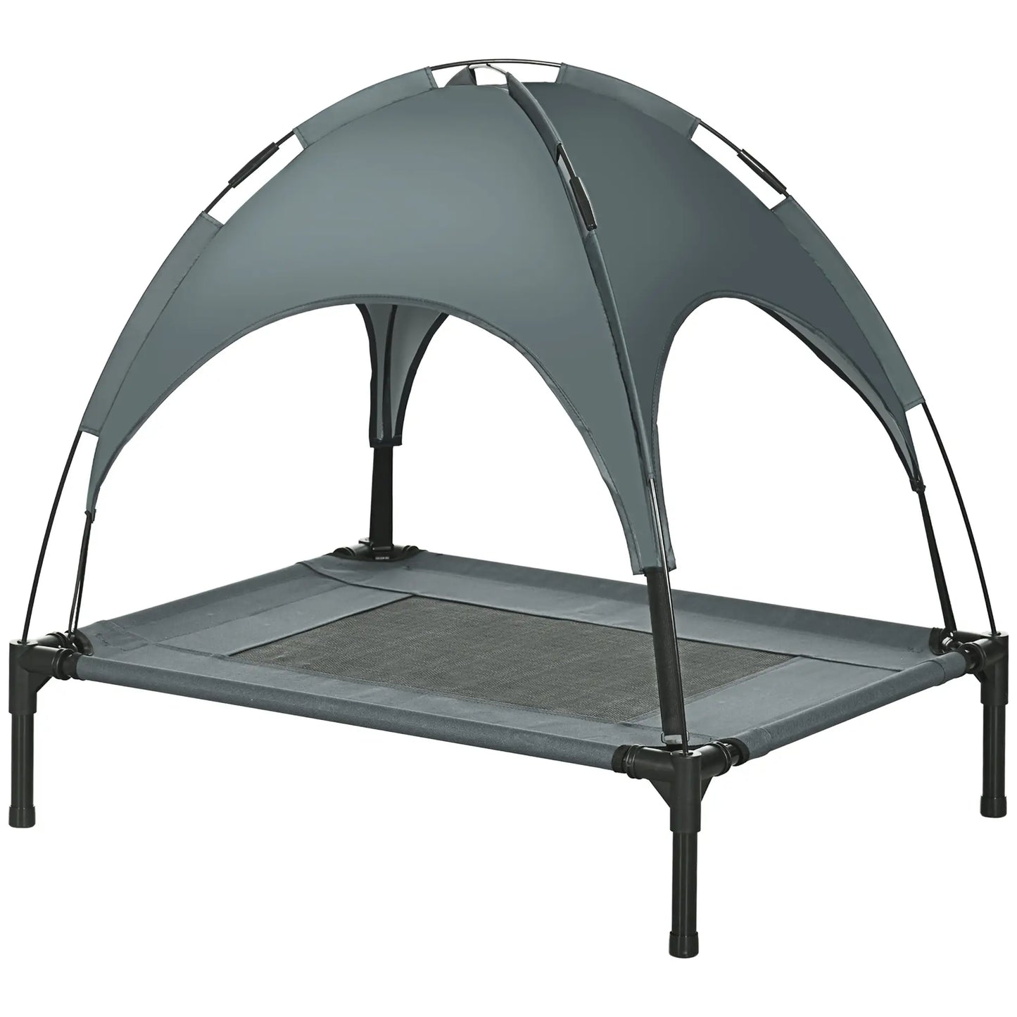 Elevated Dog Bed with Canopy, Portable Dog Cot, 30" x 24" x 29", Grey Elevated Dog Beds at Gallery Canada