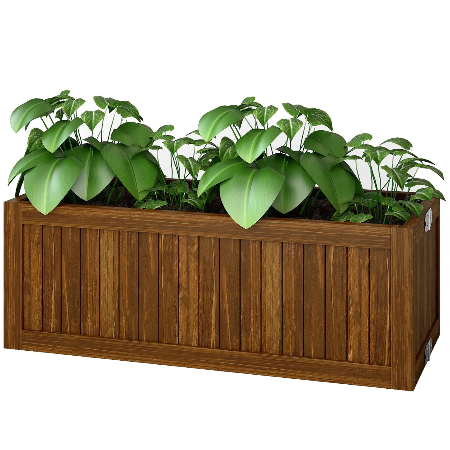Foldable Elevated Planter Box, Wooden Raised Garden Bed, Carbonized Wooden Planter Boxes at Gallery Canada