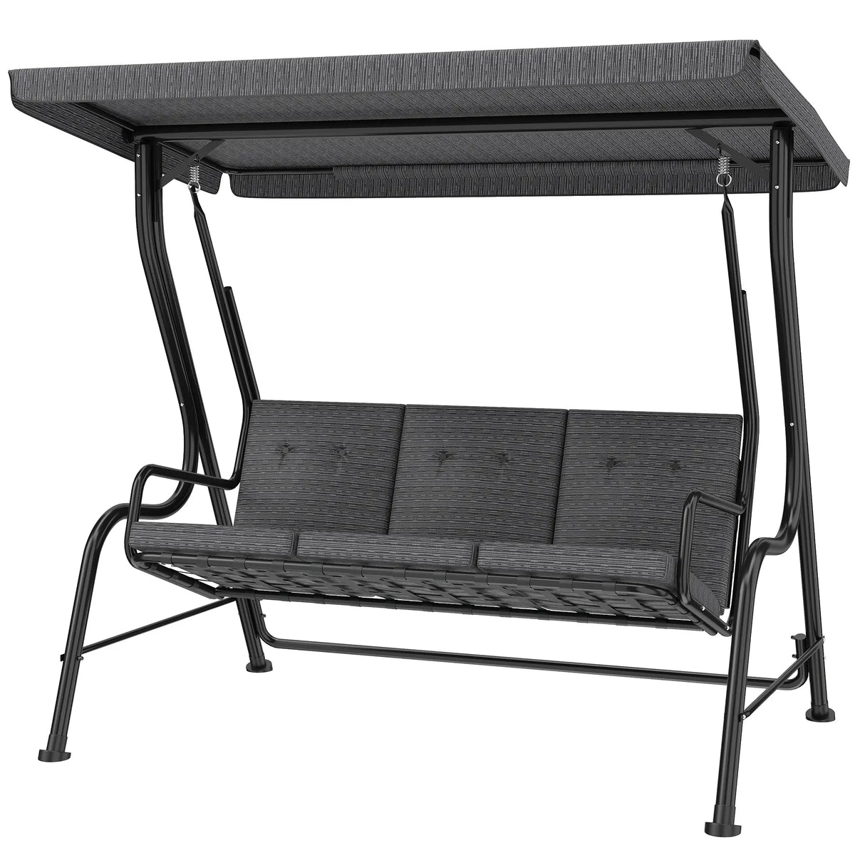 3-Person Patio Swing Bench With Canopy, Grey Patio Swings with Stand at Gallery Canada