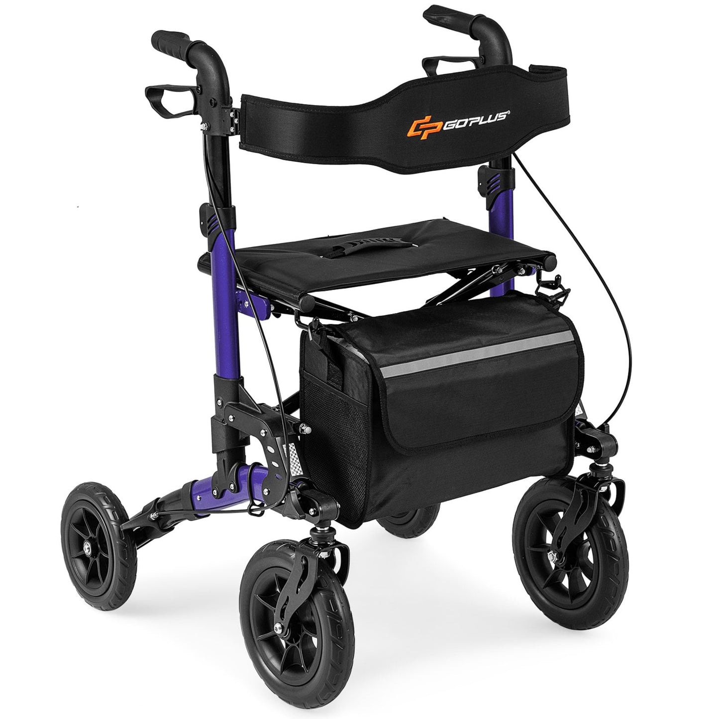 Rollator Walker for Seniors Folding Rolling Walker with Seat, Purple Walkers & Rollators Purple at Gallery Canada