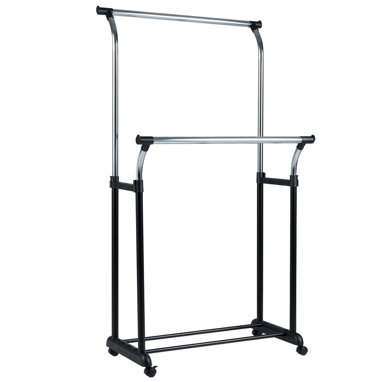 Rolling Clothes Rack Double Rod Garment Rack with Adjustable Height Clothing & Closet Storage Options at Gallery Canada