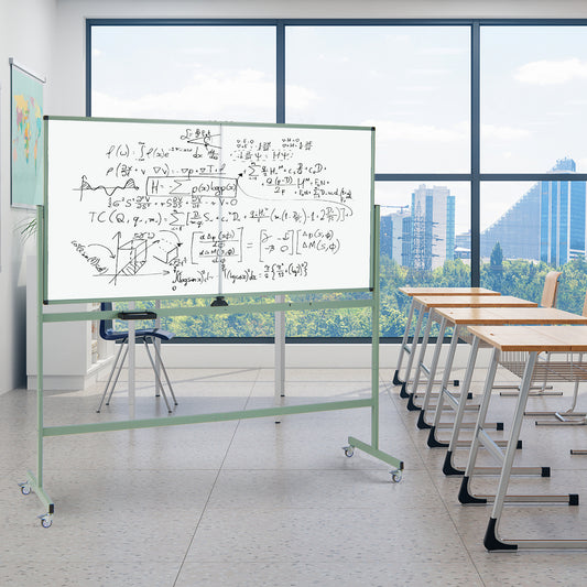 Rolling Double-Sided Magnetic Whiteboard on Wheels with Stand and Aluminum Alloy Frame, Green Home Office Green at Gallery Canada