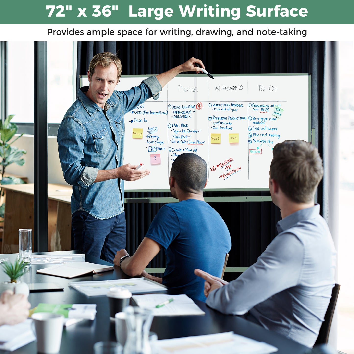Rolling Double-Sided Magnetic Whiteboard on Wheels with Stand and Aluminum Alloy Frame, Green Home Office at Gallery Canada
