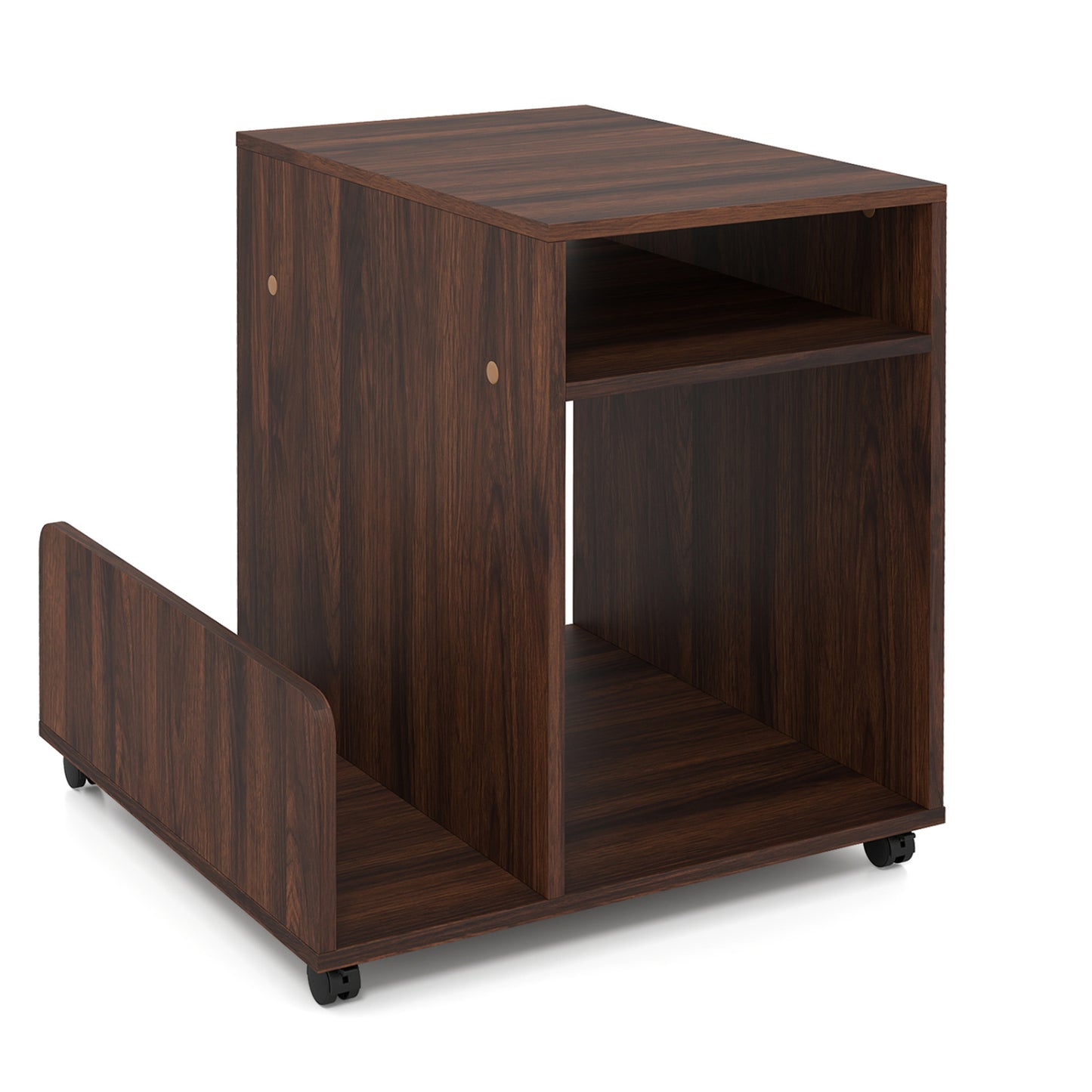 Rolling End Table, 3-Tier Mobile Side Table, Brown End & Side Tables at Gallery Canada
