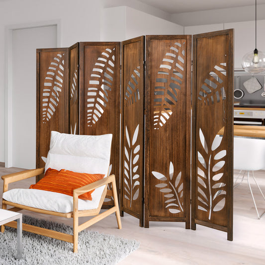 5.6 FT Folding Partition Room Divider, 6 Panel, Double Action Metal Hinges Room Dividers Options at Gallery Canada