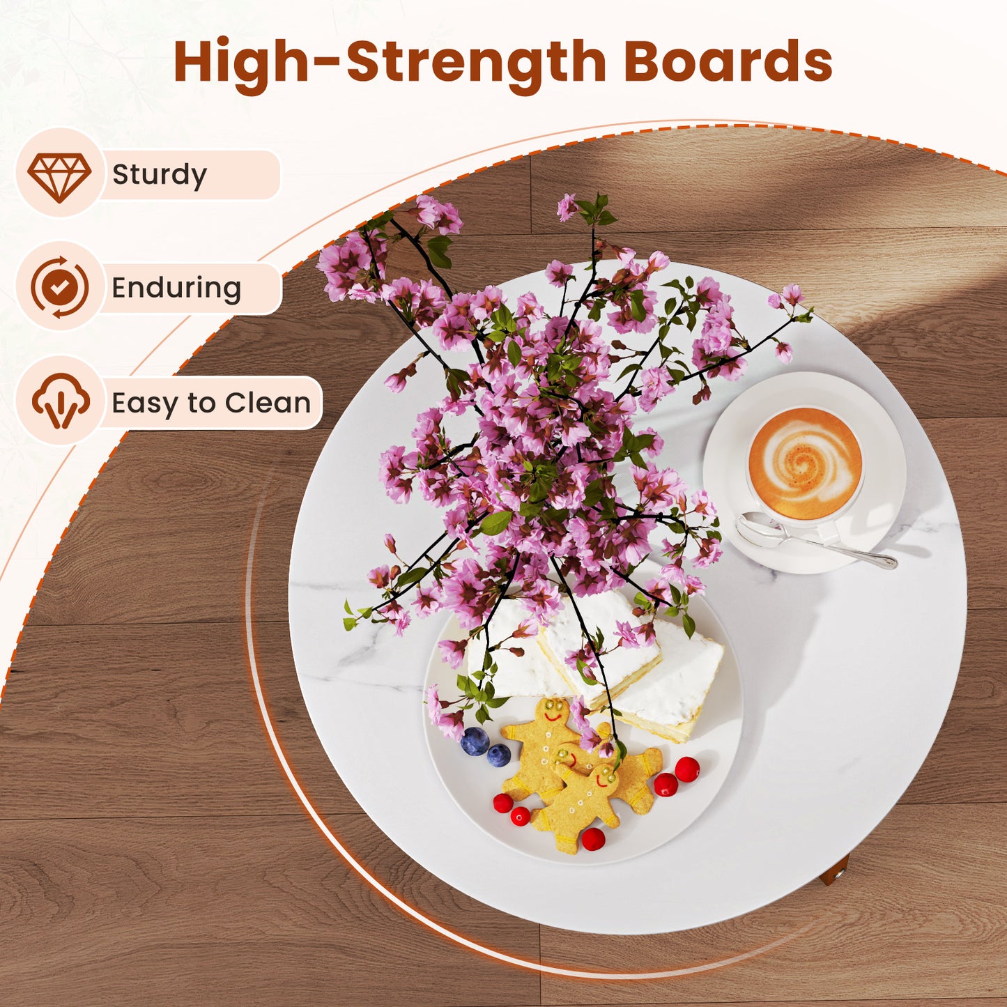 Round End Table 2-Tier Side Table with Removable Fabric Basket and Metal Frame, White Living Room at Gallery Canada