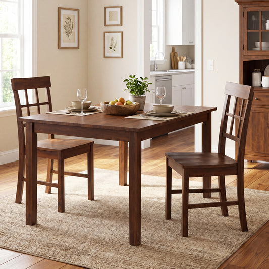 Rubber Wood Dining Chairs Set of 2, Dark Brown Dining Chairs Dark Brown at Gallery Canada