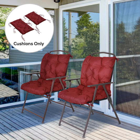 Patio Chair Cushions, Set of 2, 39" x 20" x 3", Wine Red Patio Chair Cushions Wine Red at Gallery Canada